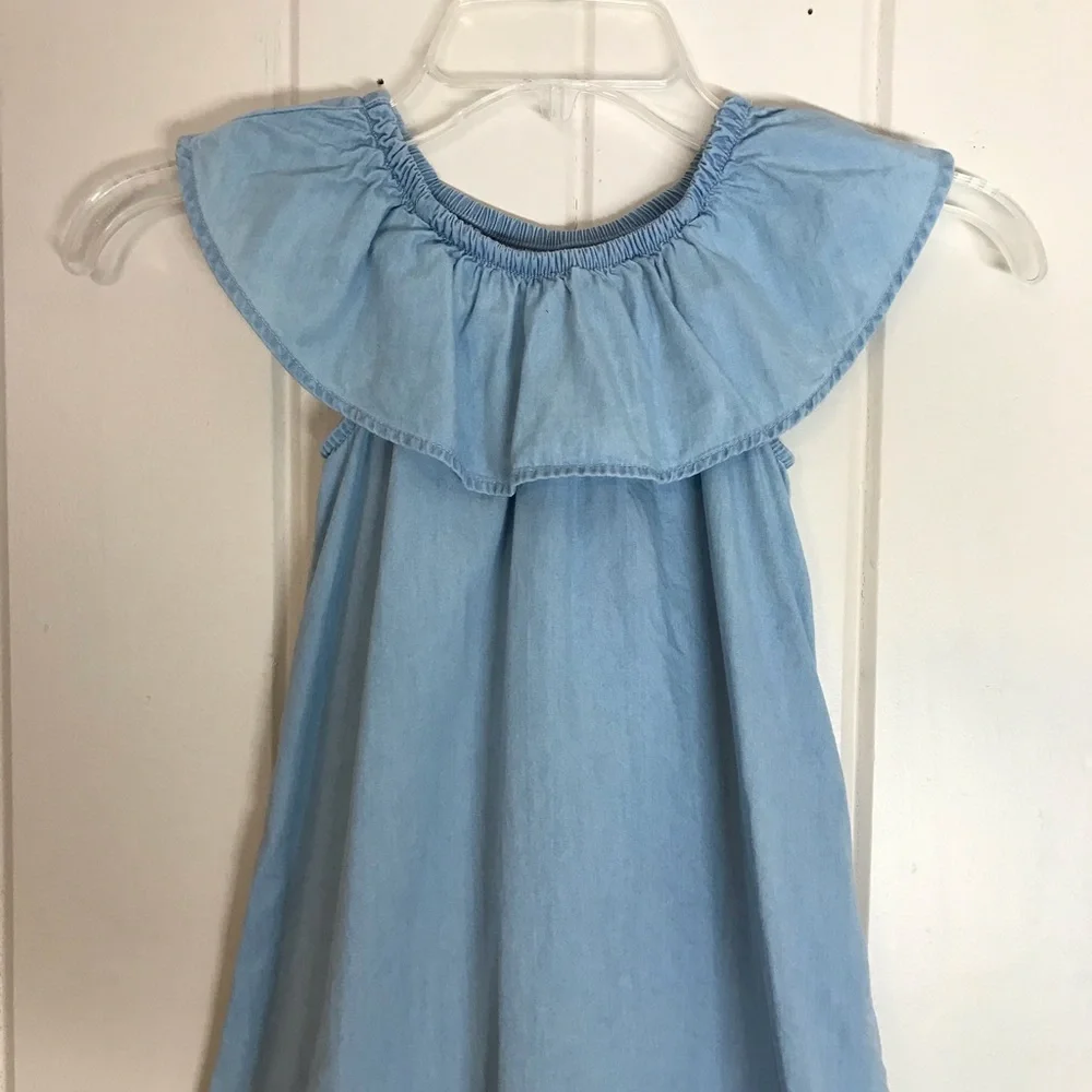 Girls Old Navy Sleeveless Dress Size 4 / 5 XS Extra Small Blue Color w/ Ruffle